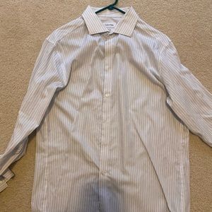 16.5 Mens Calvin Klein Fitted Performance Non-Iron Dress Shirt